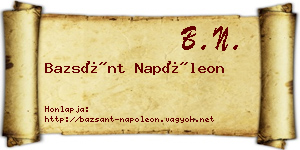 Bazsánt Napóleon névjegykártya
